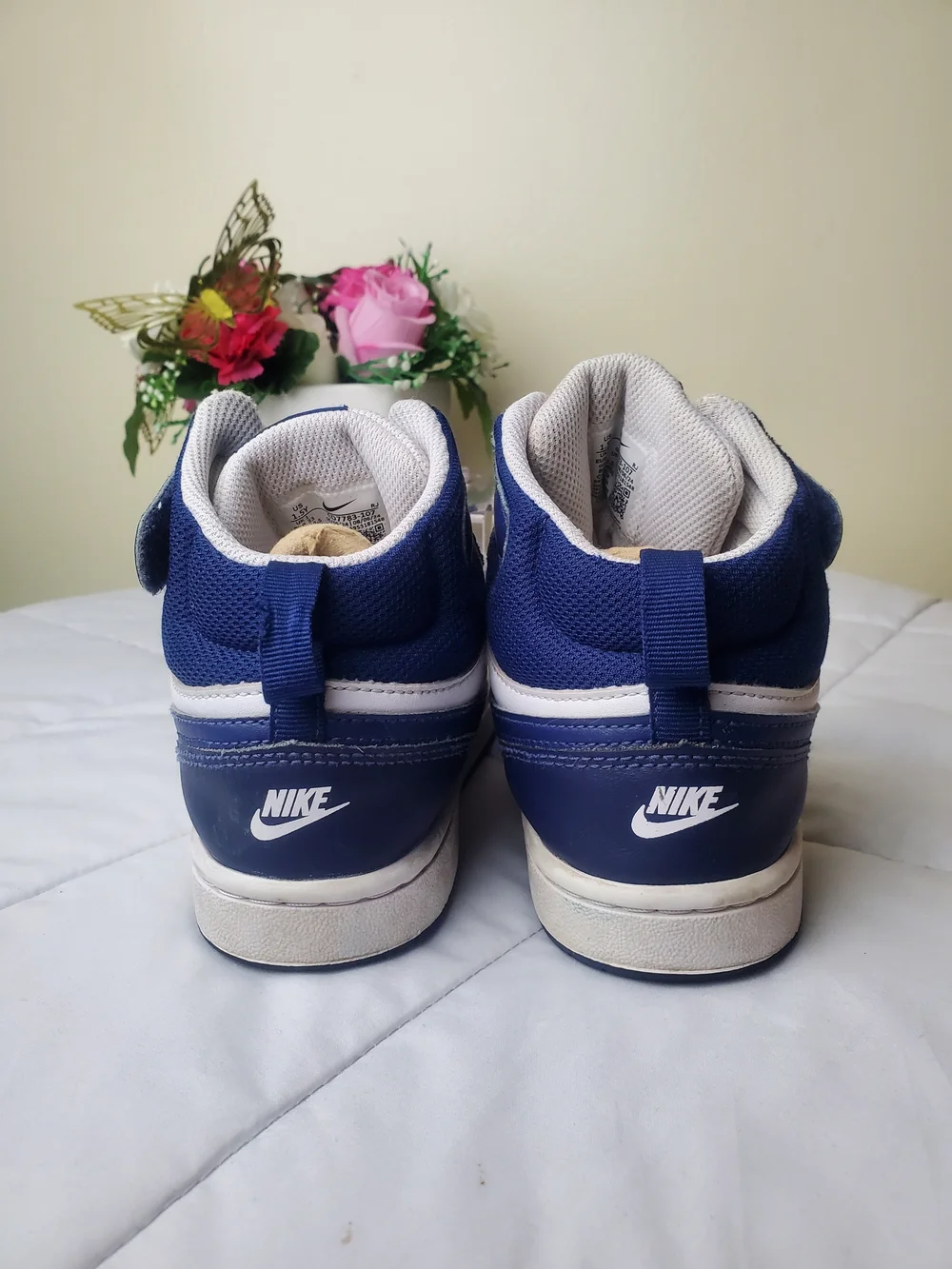 Nike Court Borough Mid 2 White Blue Size 1.5Y